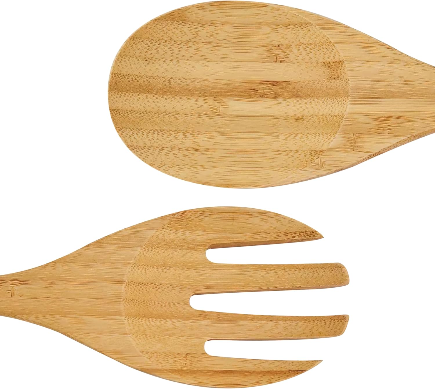 Youkoo 12 Inch Bamboo Wood Salad Servers, Cooking Utensils - Spoon and Fork - Image 4