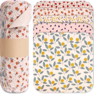 Reusable Paper Towels Roll, 25 Packs Washable Cotton Flannel Paper Towels, w/Cardboard Roll, 10 X 10in Super Soft, Absorbent, Fits on All Holders Kitchen Cloths Paper Towels