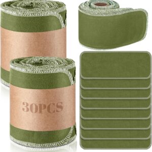 30 Pack Reusable Toilet Paper Towels Bidet Towels Reusable Washable Toilet Paper Bulk Paperless Towels Rolls Cotton Treadmill Family Cloth Wipes(Classic,Green)