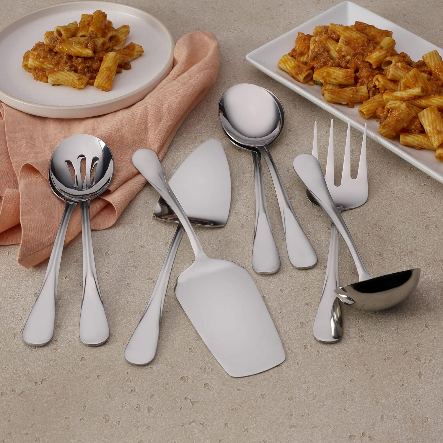Gourmet Basics by Mikasa 5181046 Kaylee 8-Piece Stainless Steel Serving Set - Image 9