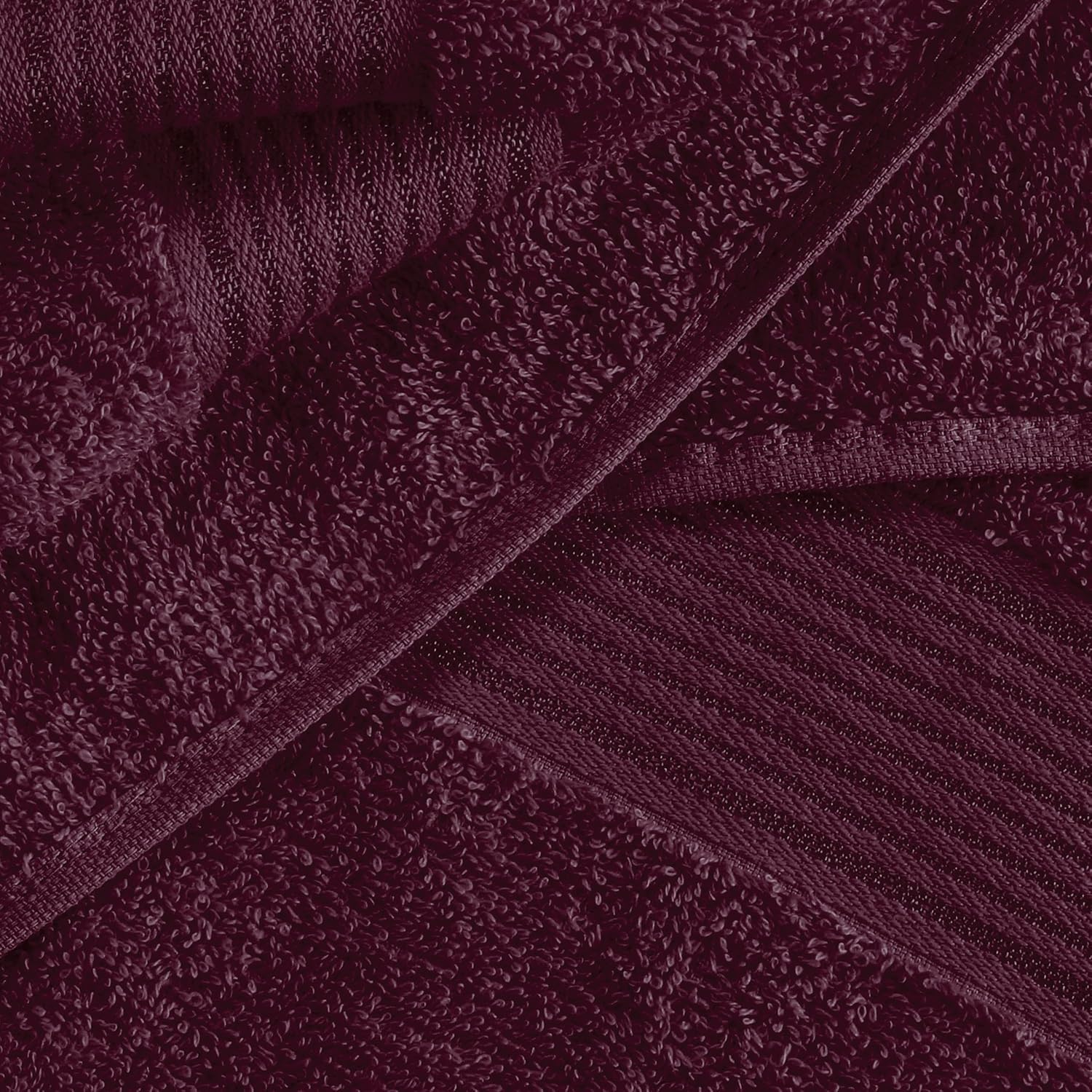 Belizzi Home 100% Cotton Towel Set, Contains 6 Soft Bath Towel, 6 Hand Towels, 12 Wash Cloths - Compact Absorbent Lightweight & Quickdry Towels for Bathroom - 24 Piece Bathroom Towel Set - Burgundy - Image 2
