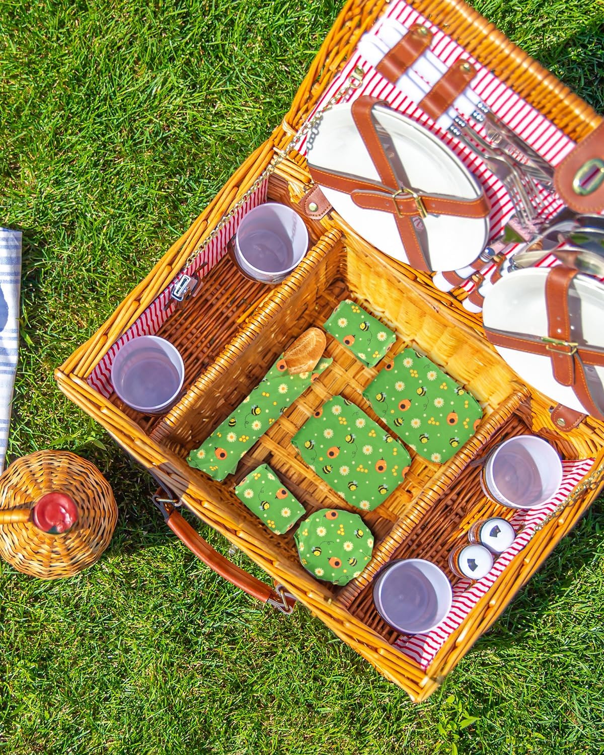 Beeswax Food Wraps 1 Meter Roll 13 x 39 Inch Reusable Beeswax Wraps Eco-Friendly Sustainable Food Storage Wraps for Sandwich, Cheese, Fruit, Bread, Snacks - Image 7