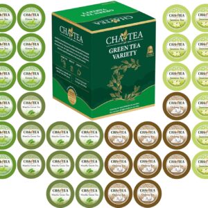 Cha4TEA 36-Count K Cups Assorted Green Tea for Keurig K-Cup Brewers (Matcha Green, Green Tea, Jasmine Green Tea, Oolong Tea)