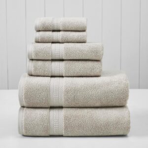 Modern Threads 6-Piece Rayon from Bamboo & Cotton Blend Towel Set – Ultra Soft & Absorbent, Taupe