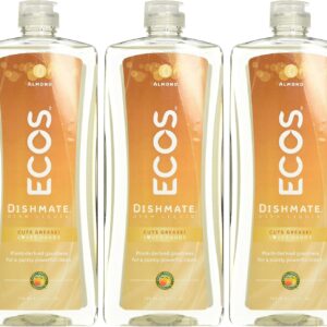 Earth Friendly Products Dishmate, Dishwashing Liquid, Natural Almond, 25 Ounce (Pack of 3)