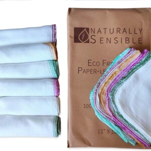 Reusable Paper Towels Zero Waste Paperless Washable 100% Birds Eye Cotton Durable Absorbent Reusable Napkins Alternative Sustainable Kitchen Products 12 in X 11 in 12 Pack