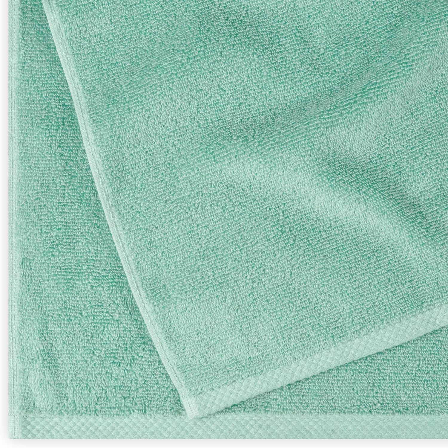 Amazon Basics 100% Cotton Quick-Dry Lightweight Moisture Absorbing Bath Towel, 2-Pack, Seafoam Green, 54" x 30" - Image 2