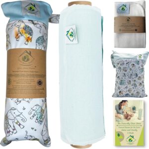 Reusable Paper Towels Washable Roll 29 Pack, 100% Soft Cotton Baby Wipes, Paperless Paper Towel Alternative, Zero Waste Napkins w/Wet Bag & Wash Cloth