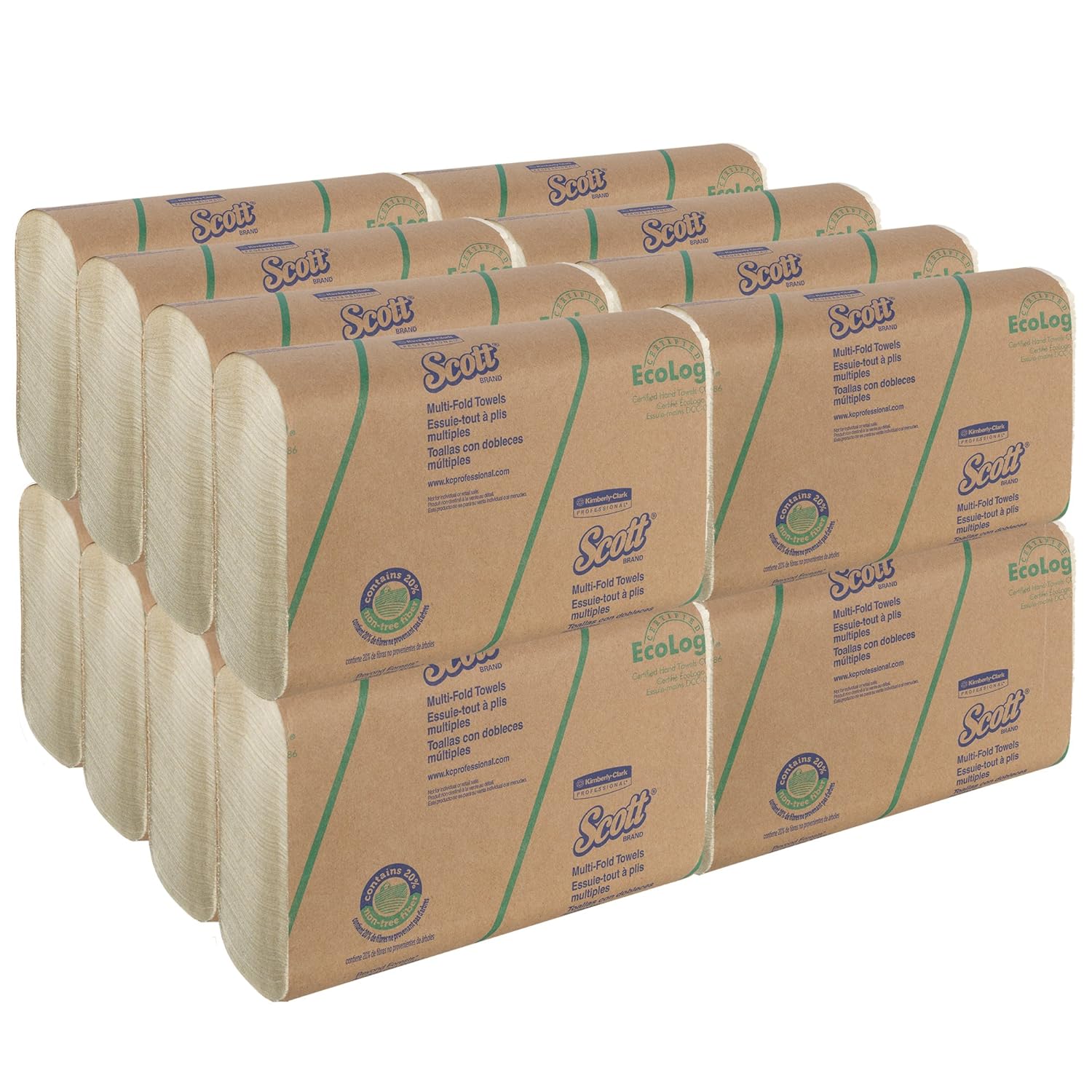 Scott Multifold Paper Towels (11829) with 20% Alternative Fiber, Soft Wheat, 250 / Pack, 16 Packs/Case, 4,000 Sheets - Image 4